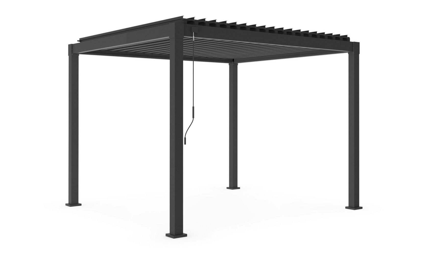 Pergola ogrodowa GARDA antracytowa 300x300 z aluminium Bizzotto