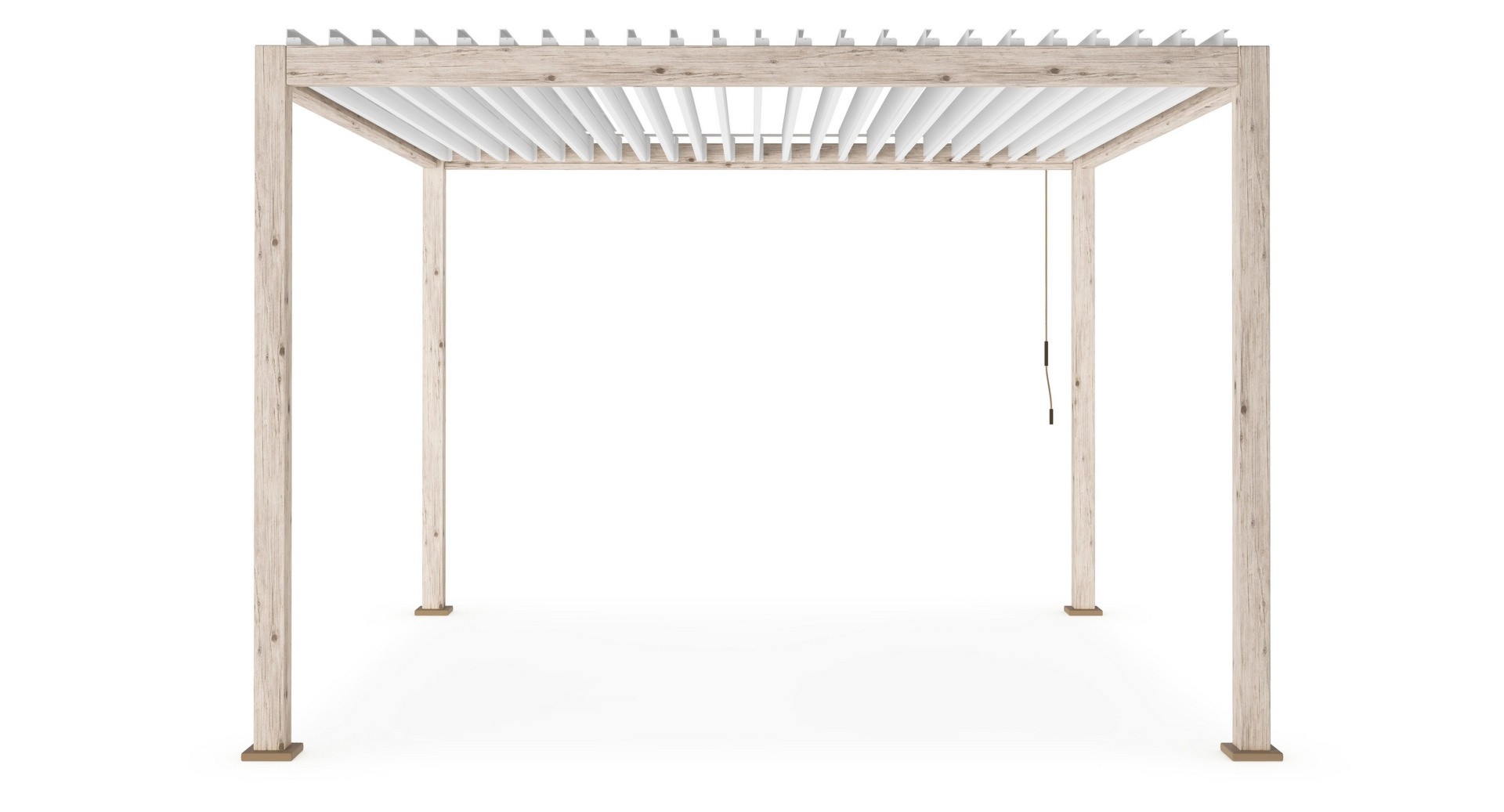 Pergola ogrodowa OCEAN beżowo biała 360x360 aluminiowa z efektem drewna Bizzotto