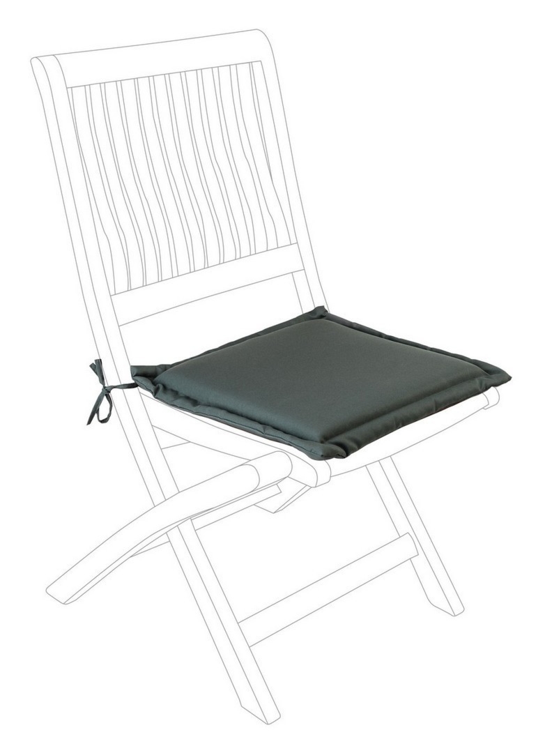 Poduszka siedziskowa CHARCOAL antracytowa 42x42 wodoodporna z poliestru Bizzotto