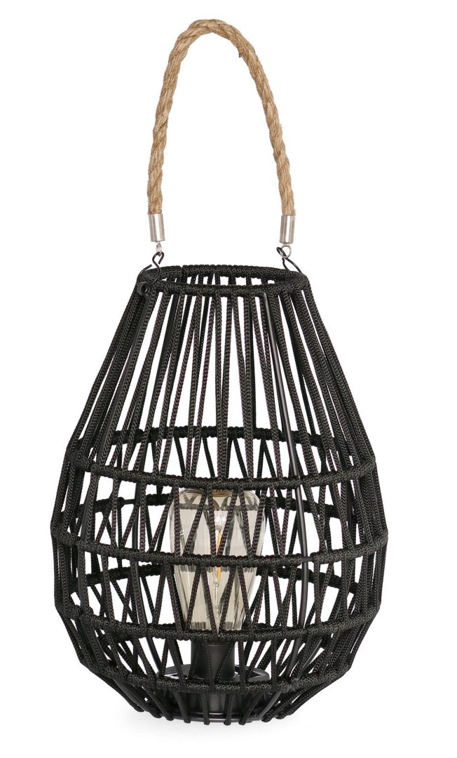 Lampa stołowa solarna NIKHITA czarna Ø21 stalowa Bizzotto