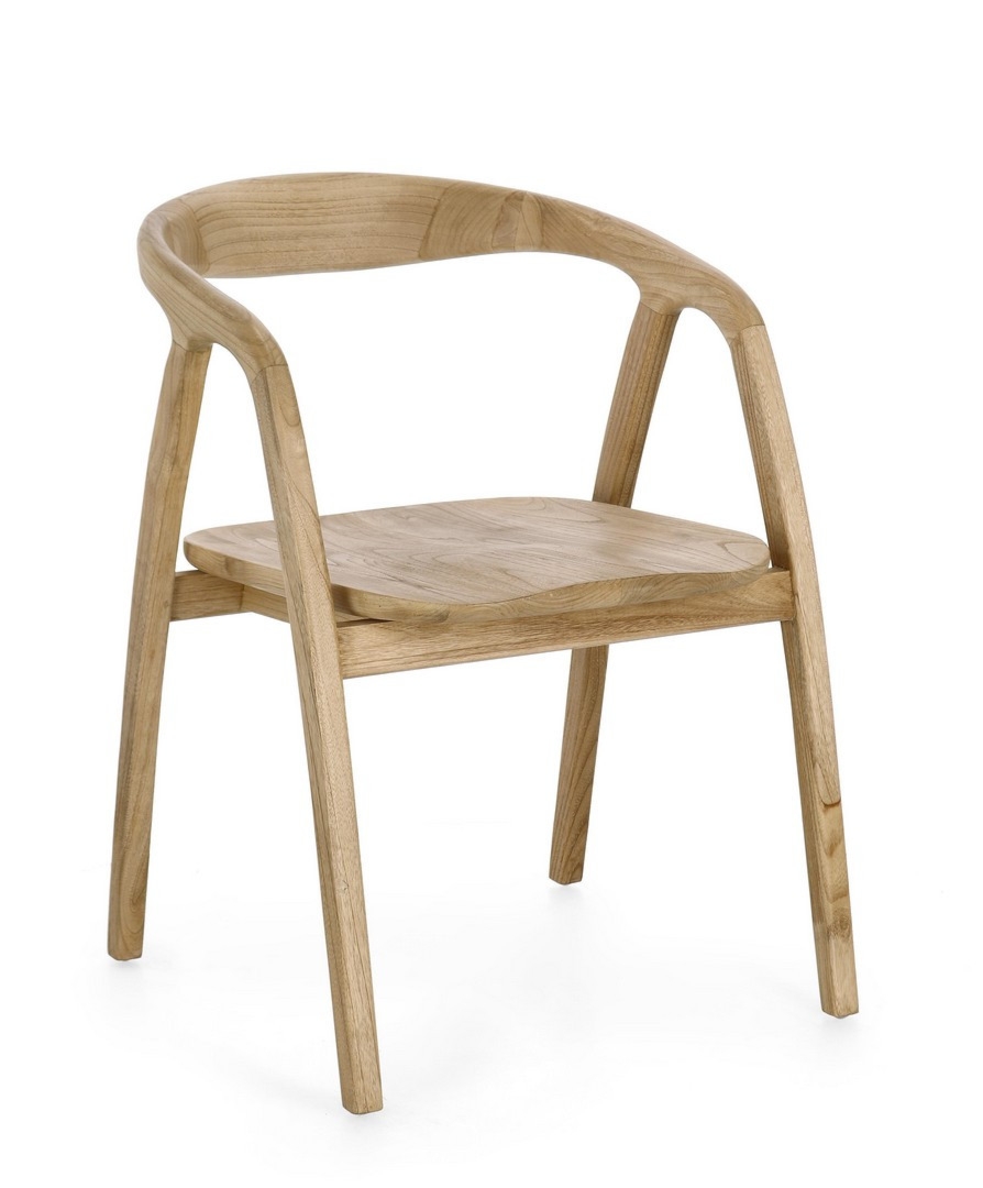 Krzesło Adalyn naturalne 56x60x77cm z podłokietnikami sungkai Bizzotto
