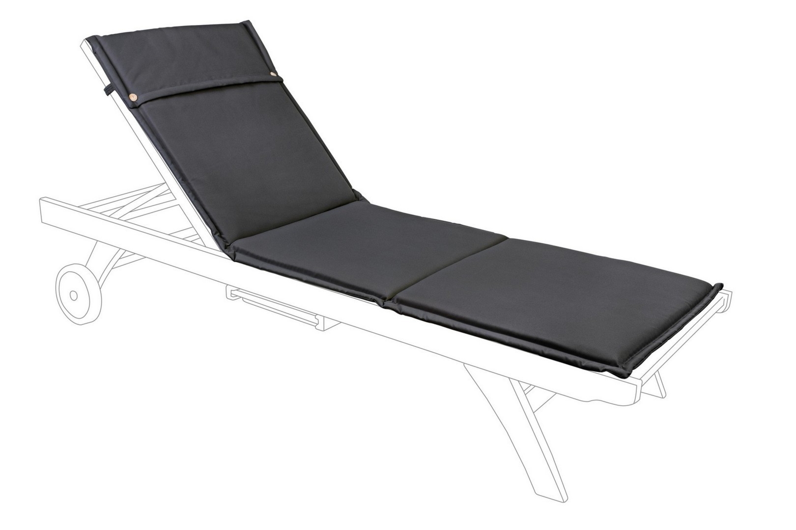 Poduszka na leżak CHARCOAL antracytowa 63x190 wodoodporna olefinowa Bizzotto