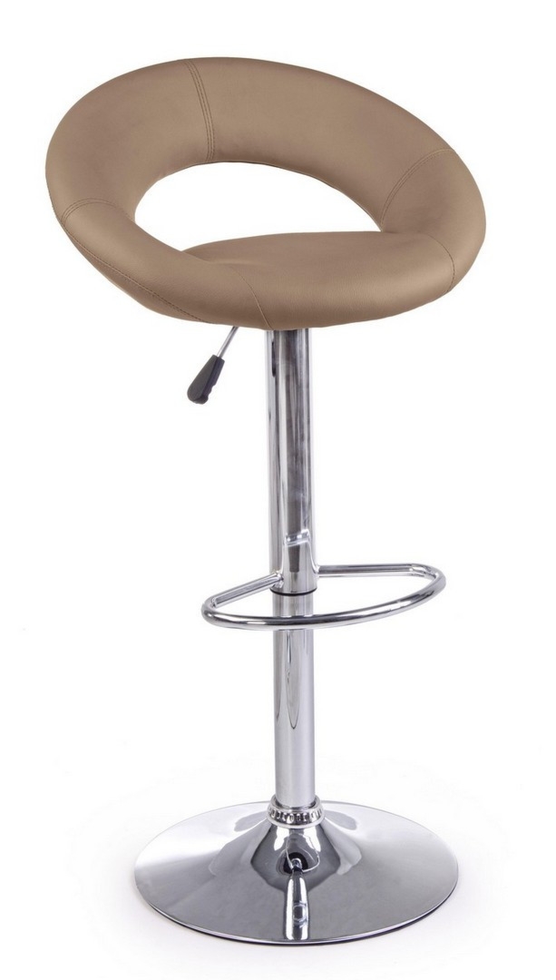 Hoker Cheyenne taupe Ø41x79,5-100h imitacja skóry stal chromowana Bizzotto