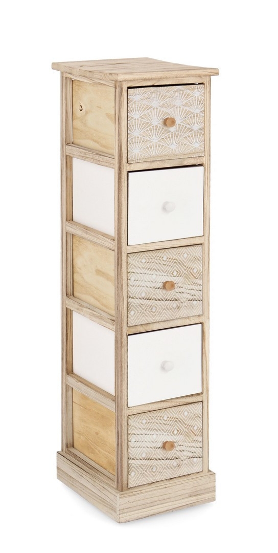 Komoda Finnley naturalna 26x32x98h cm drewno paulownia Bizzotto