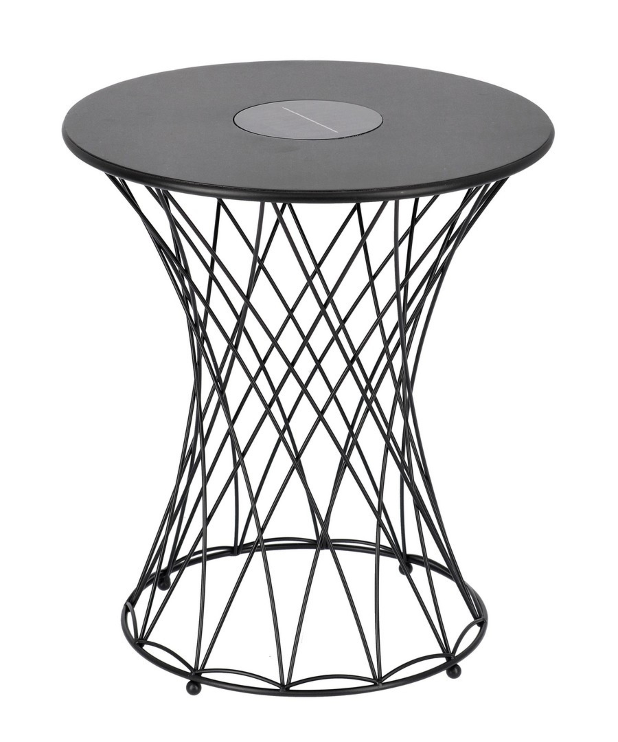 Stolik kawowy JEEVAN czarny Ø40 stalowy Bizzotto