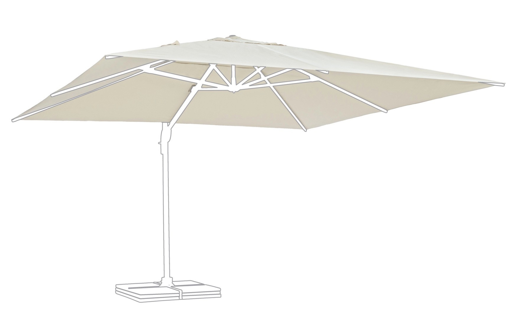 Poszycie do parasola ORION ORION beżowe 400x400 z poliamidu Bizzotto