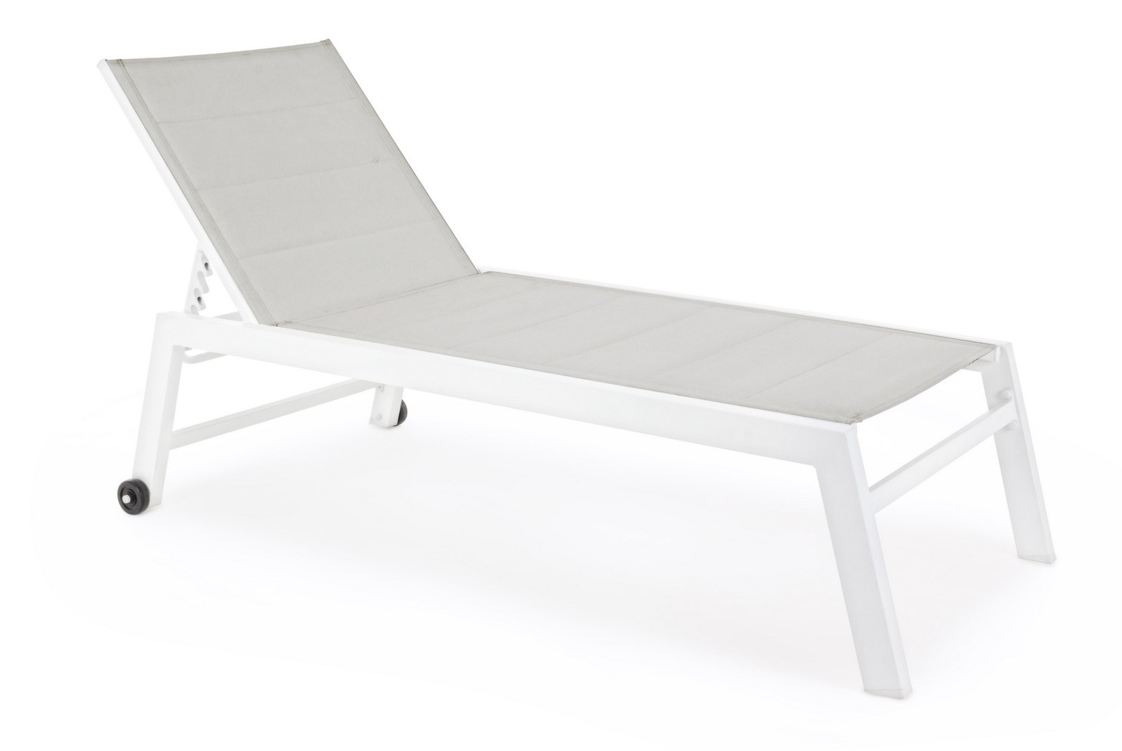 Leżak ogrodowy z kółkami HILDE biały 65x200 aluminiowy Bizzotto