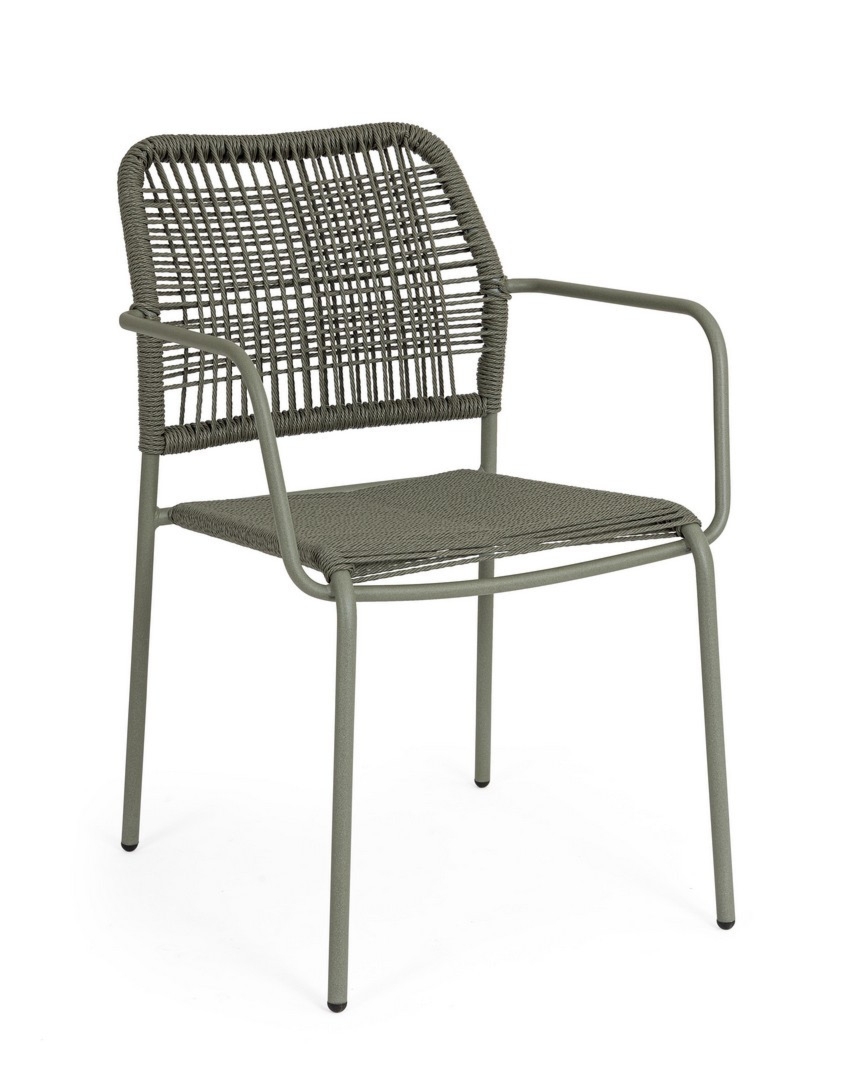 Krzesło ogrodowe JABLE zielone 54x63 stalowe Bizzotto