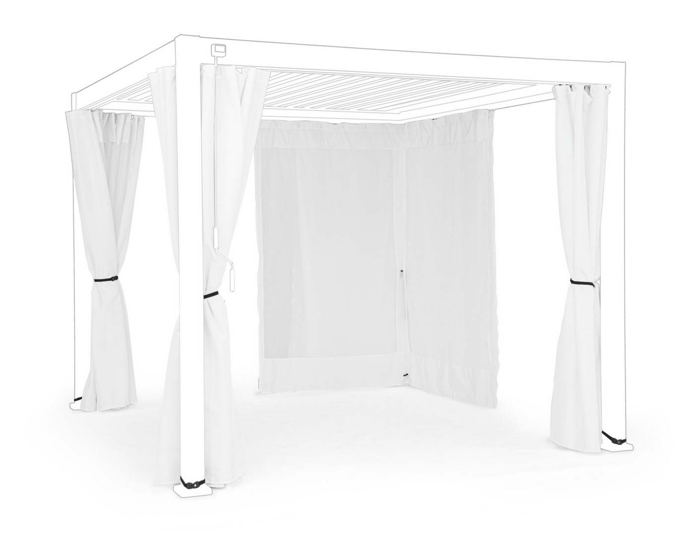 Zestaw zasłon moskitiera do pergoli 3x3 OCEAN biały 294x z poliestru Bizzotto
