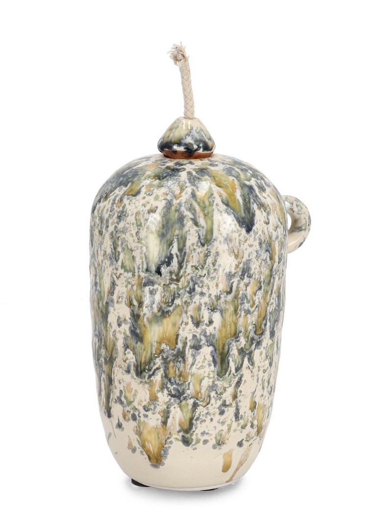 Wazon dekoracyjny ESMA zielony 11x9x18,5h z terakoty Bizzotto