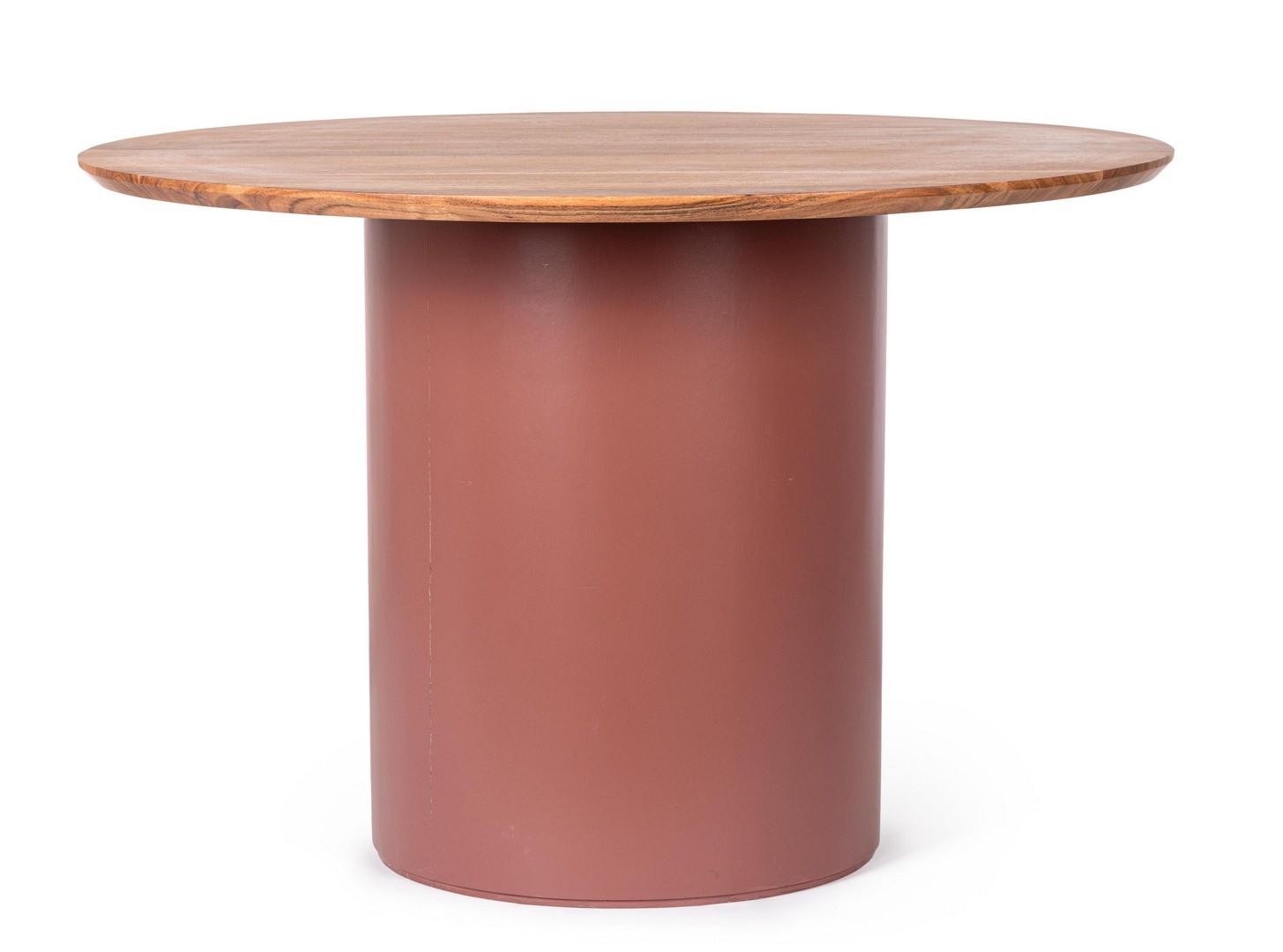 Stół Ojas terakotowy Ø115x75h drewno akacjowe i MDF Bizzotto