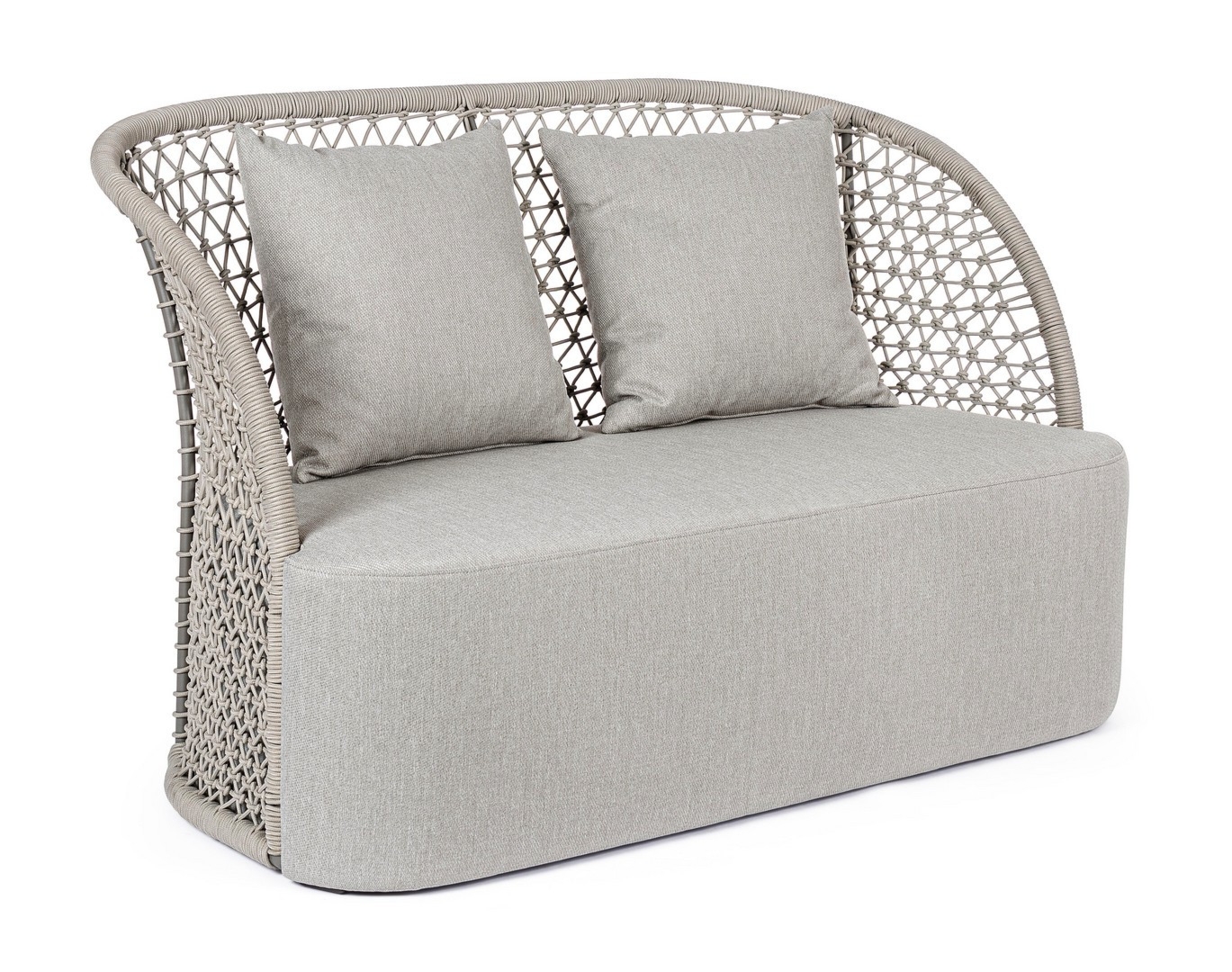 Sofa ogrodowa 2-os CUYEN piaskowa 150x81 aluminowa z liną olefinową Bizzotto