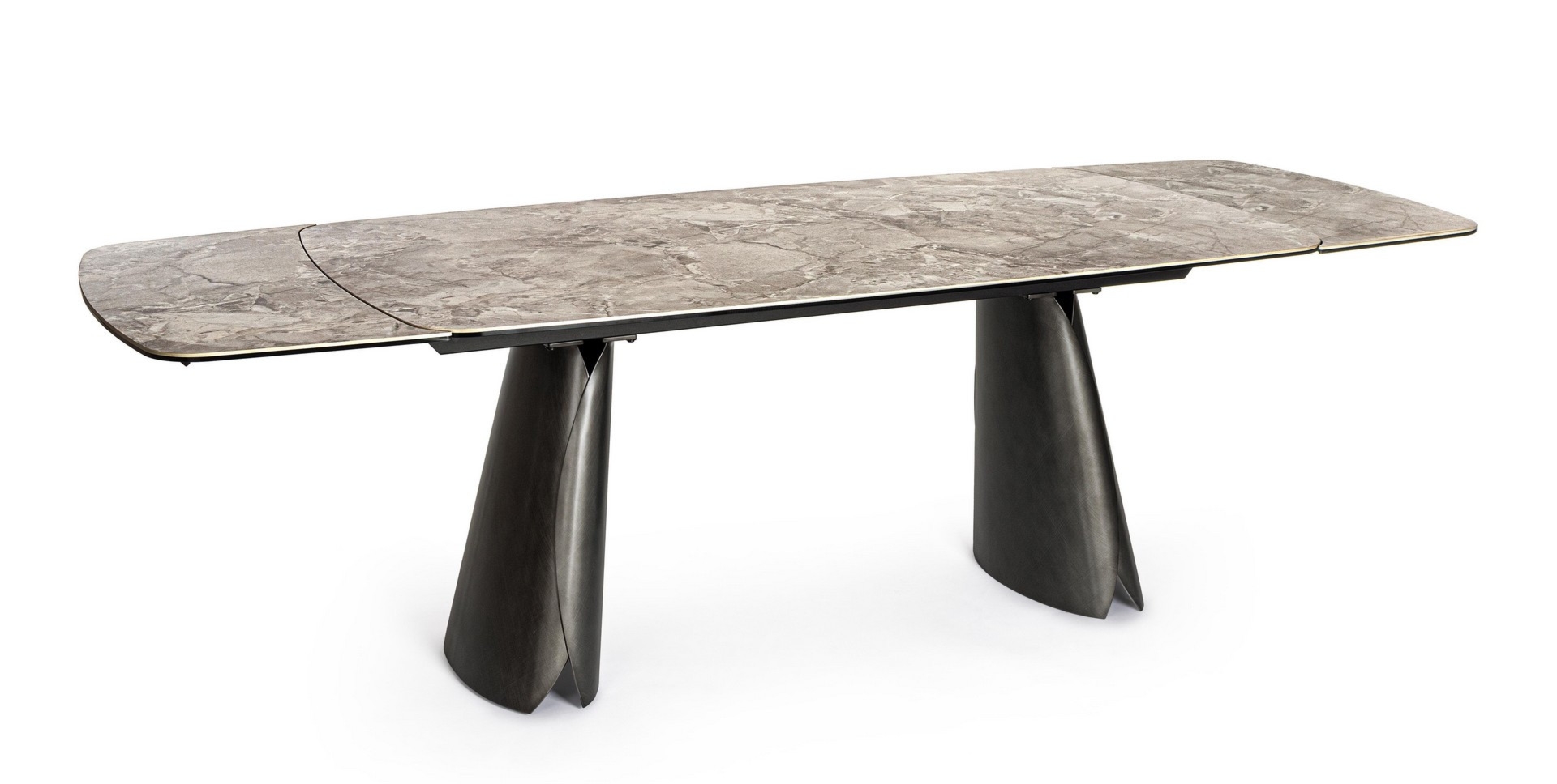 Stół Cile szary rozkładany 180x100x76cm ceramiczny i stal Bizzotto