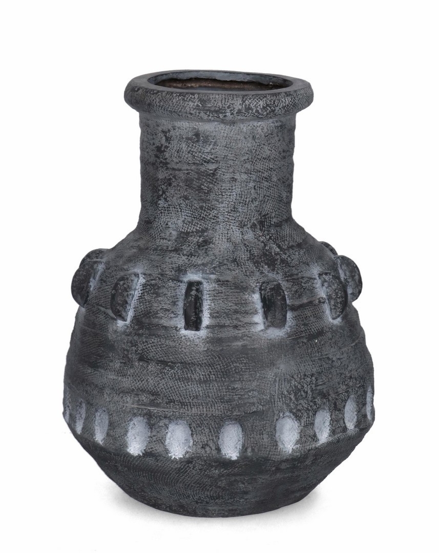 Wazon ręcznie wykonany BUCCHERO szary Ø37 z magnezu Bizzotto