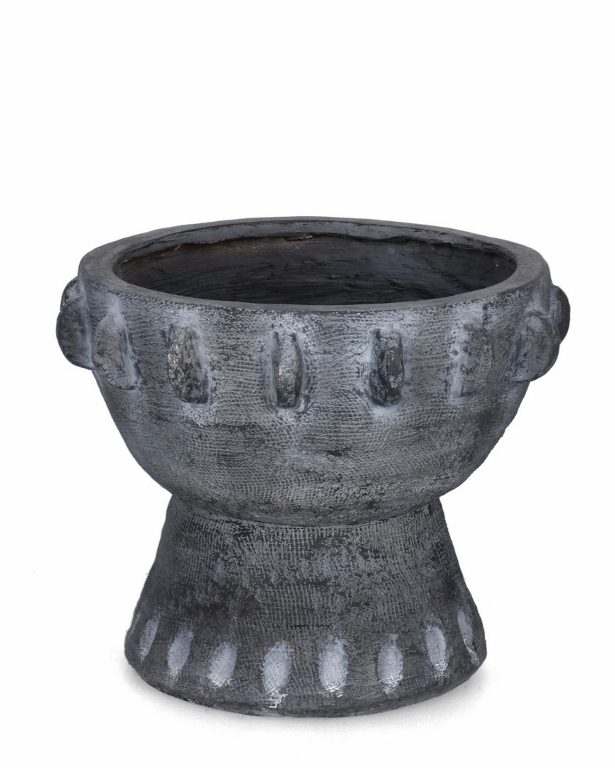 Wazon ręcznie wykonany BUCCHERO szary Ø39 z magnezu Bizzotto