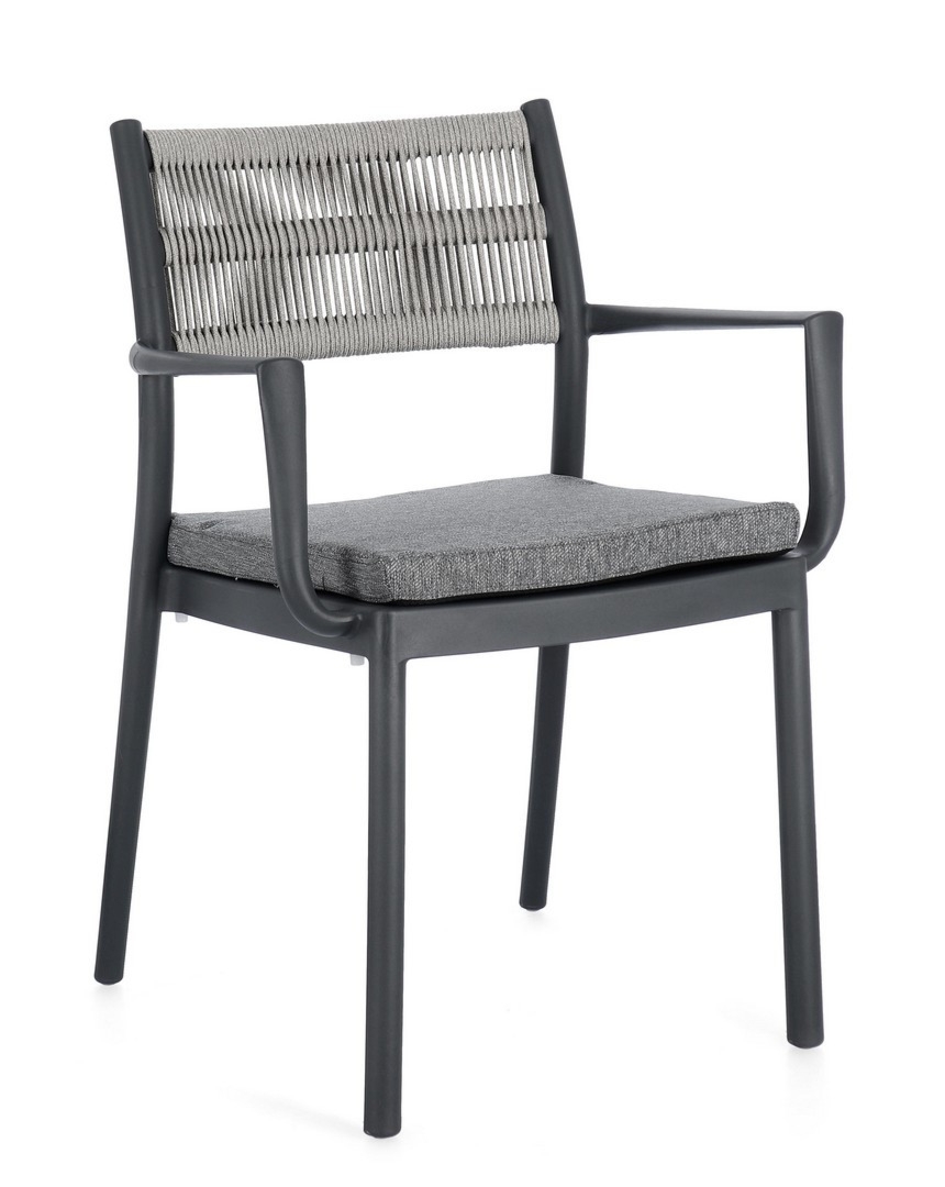 Krzesło ogrodowe ALVIN antracyt / szary 59.5x52.5 z polipropylenu Bizzotto