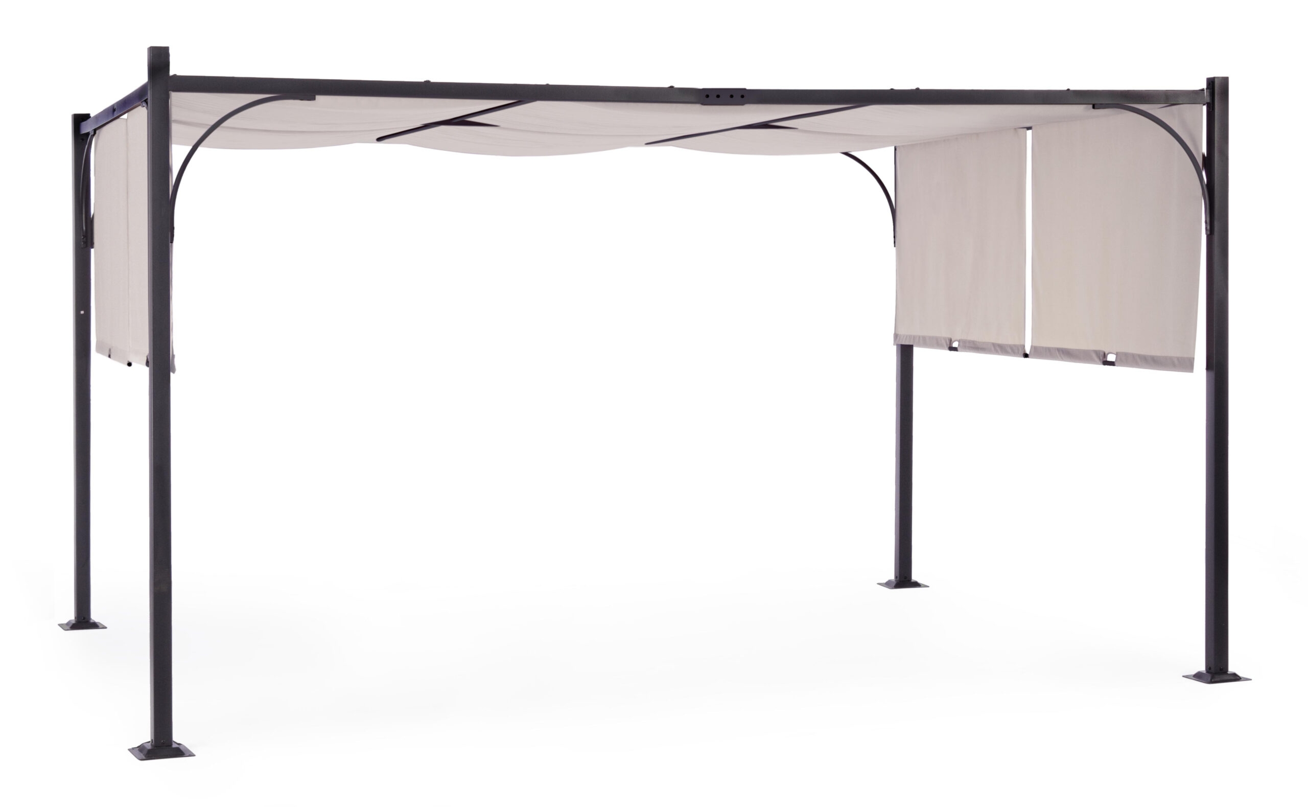 Altana ogrodowa SLIDE antracytowa 400x300 z aluminium Bizzotto