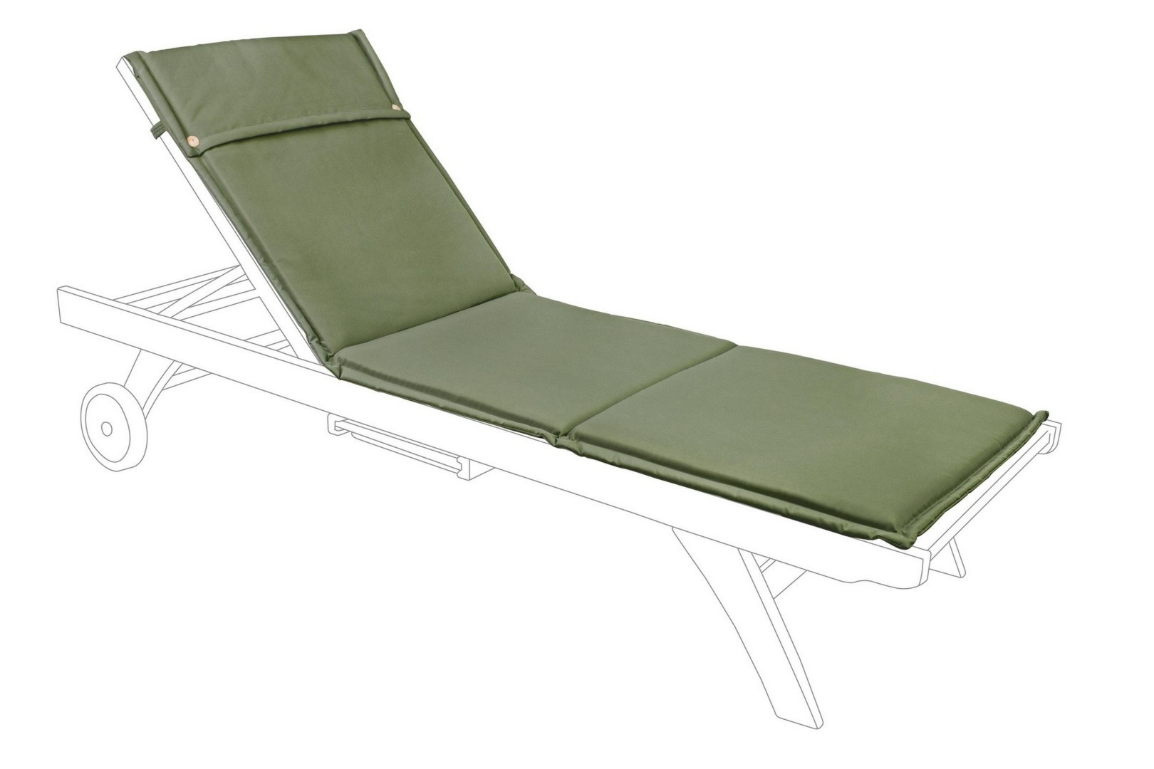 Poduszka na leżak ROYAL zielona 63x190 wodoodporna olefinowa Bizzotto