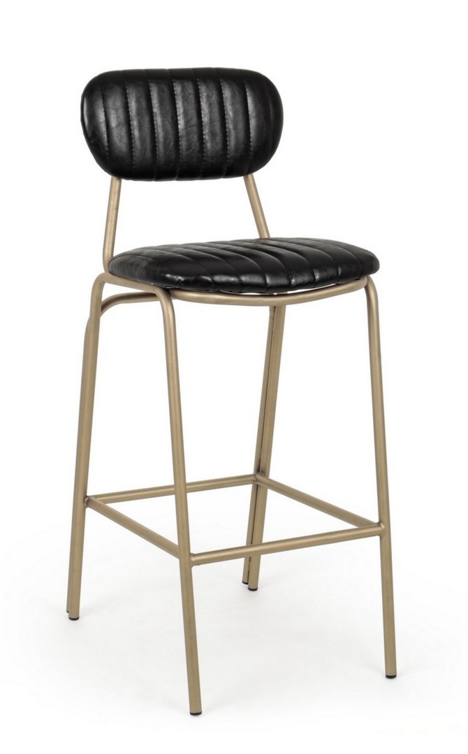 Hoker Addy czarny 41x51x100cm stal i PU Bizzotto