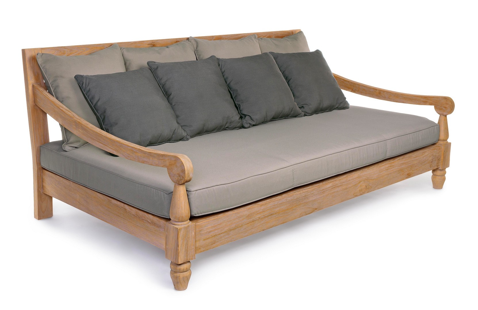 Łóżko ogrodowe sofa BALI beżowe 190x112 drewno teak Bizzotto