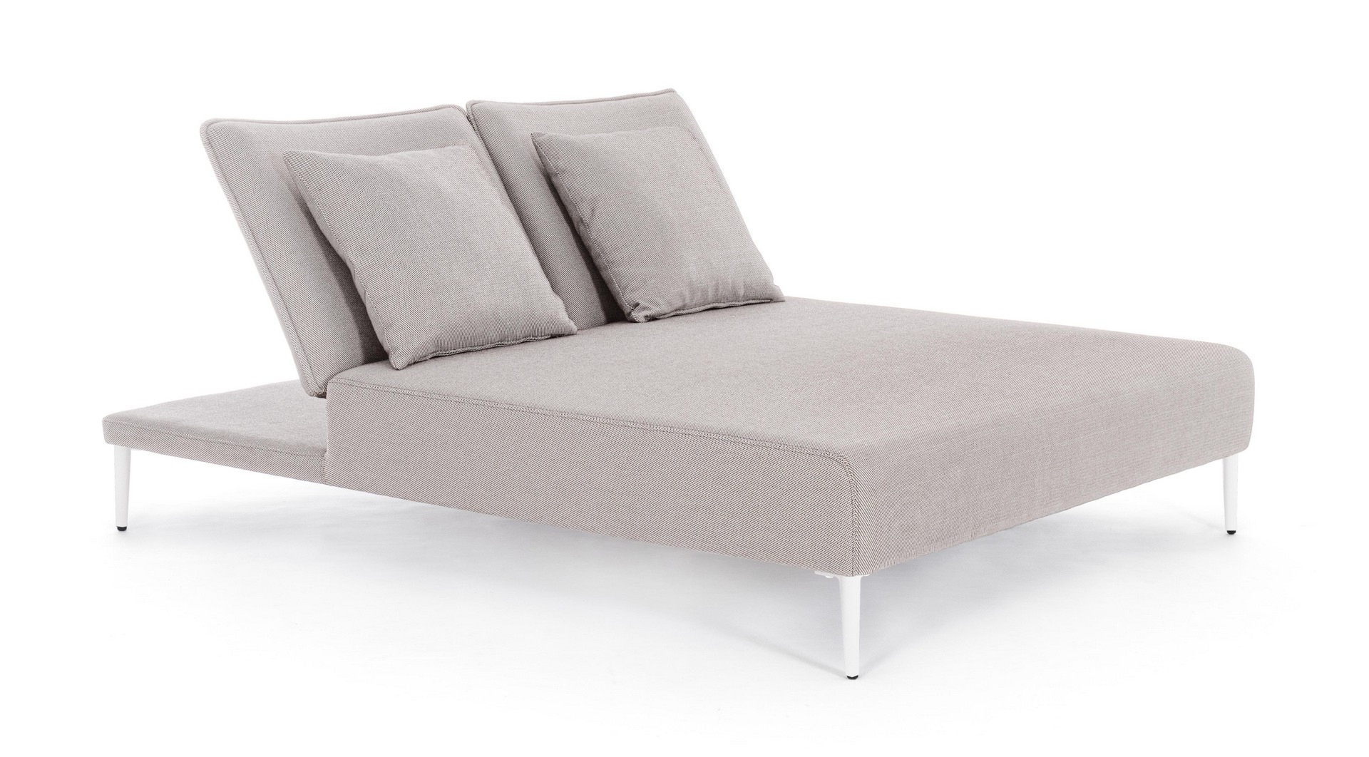 Leżak ogrodowy podwójny VIPER piaskowy 147x194 aluminowy z poduszką olefinową Bizzotto