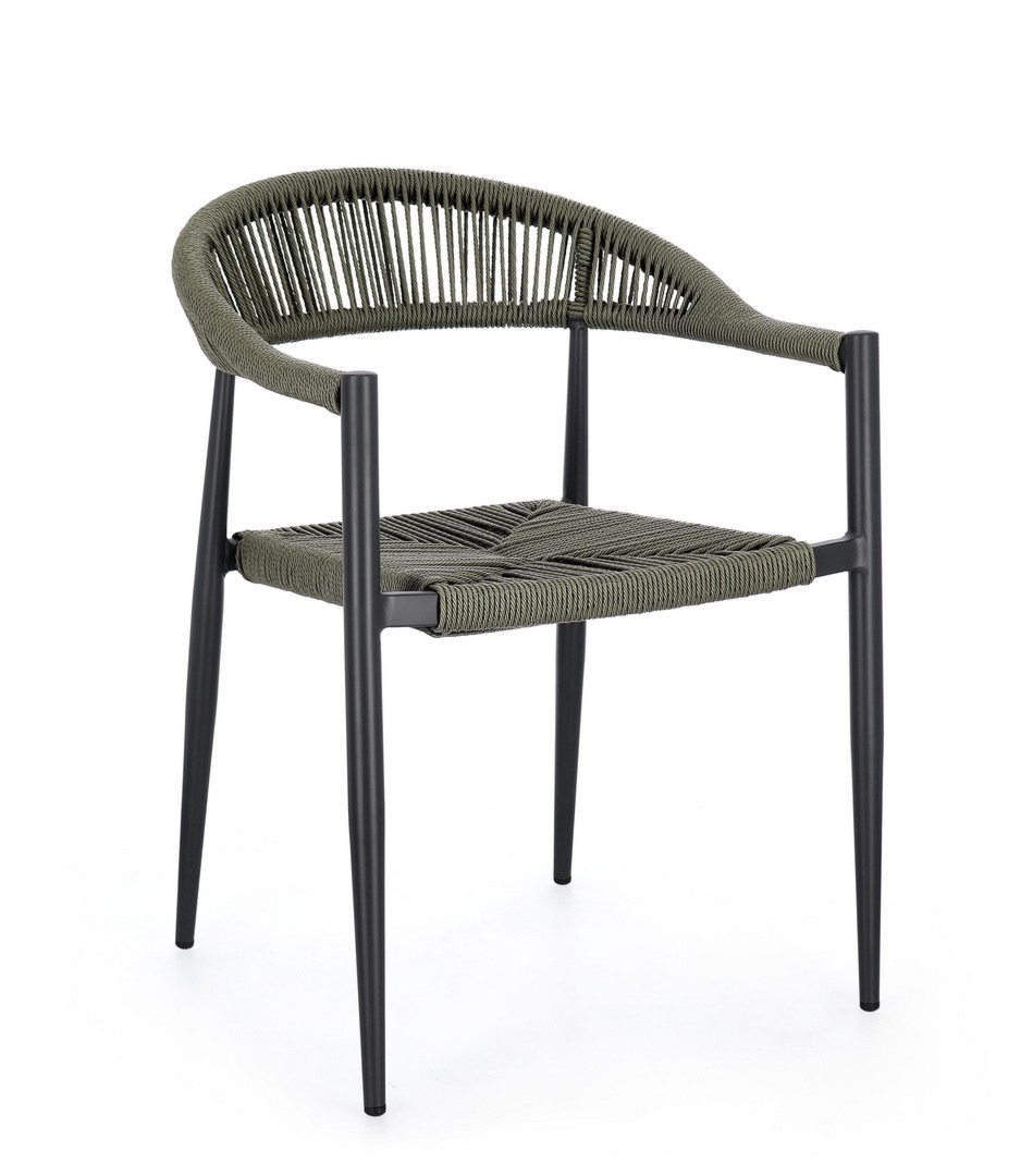 Krzesło ogrodowe JANDIA antracytowe / zielone 56x60 aluminiowe Bizzotto