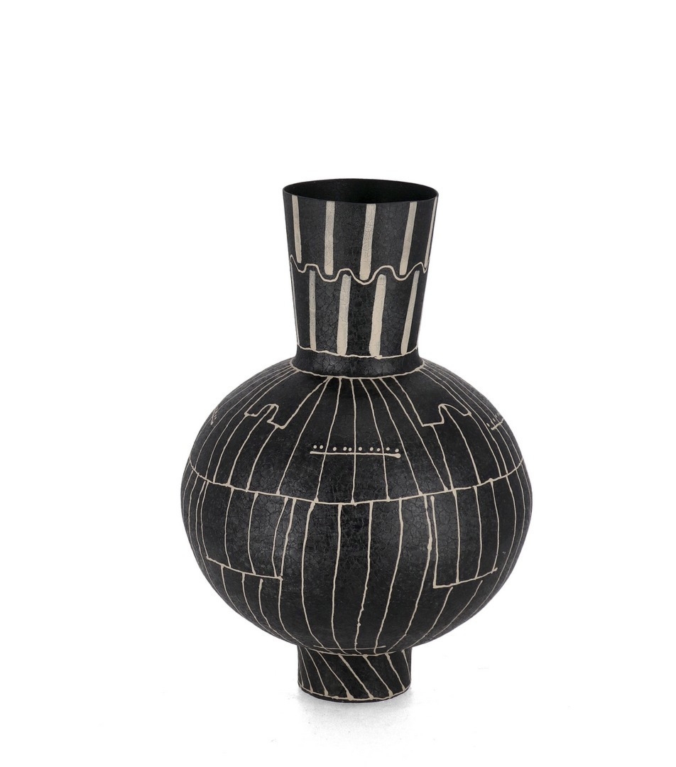 Butelka ręcznie wykonana SIVA czarna Ø23 ze szkła Bizzotto