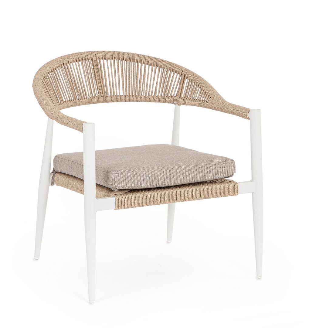 Fotel ogrodowy JANDIA biały 68x69 aluminiowy Bizzotto