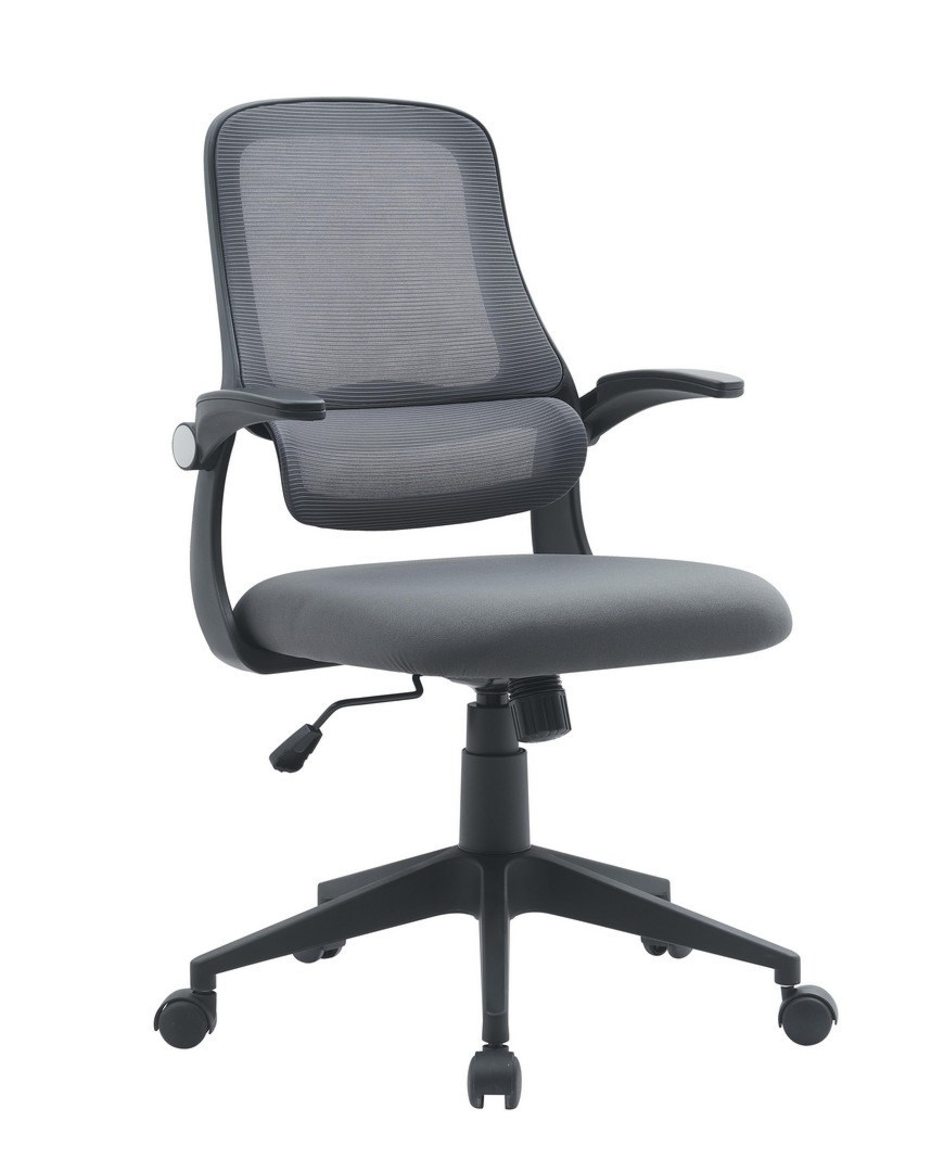 Fotel biurowy Gilmore szary 55x58x103cm tkanina PET PU baza nylon Ø68 Bizzotto