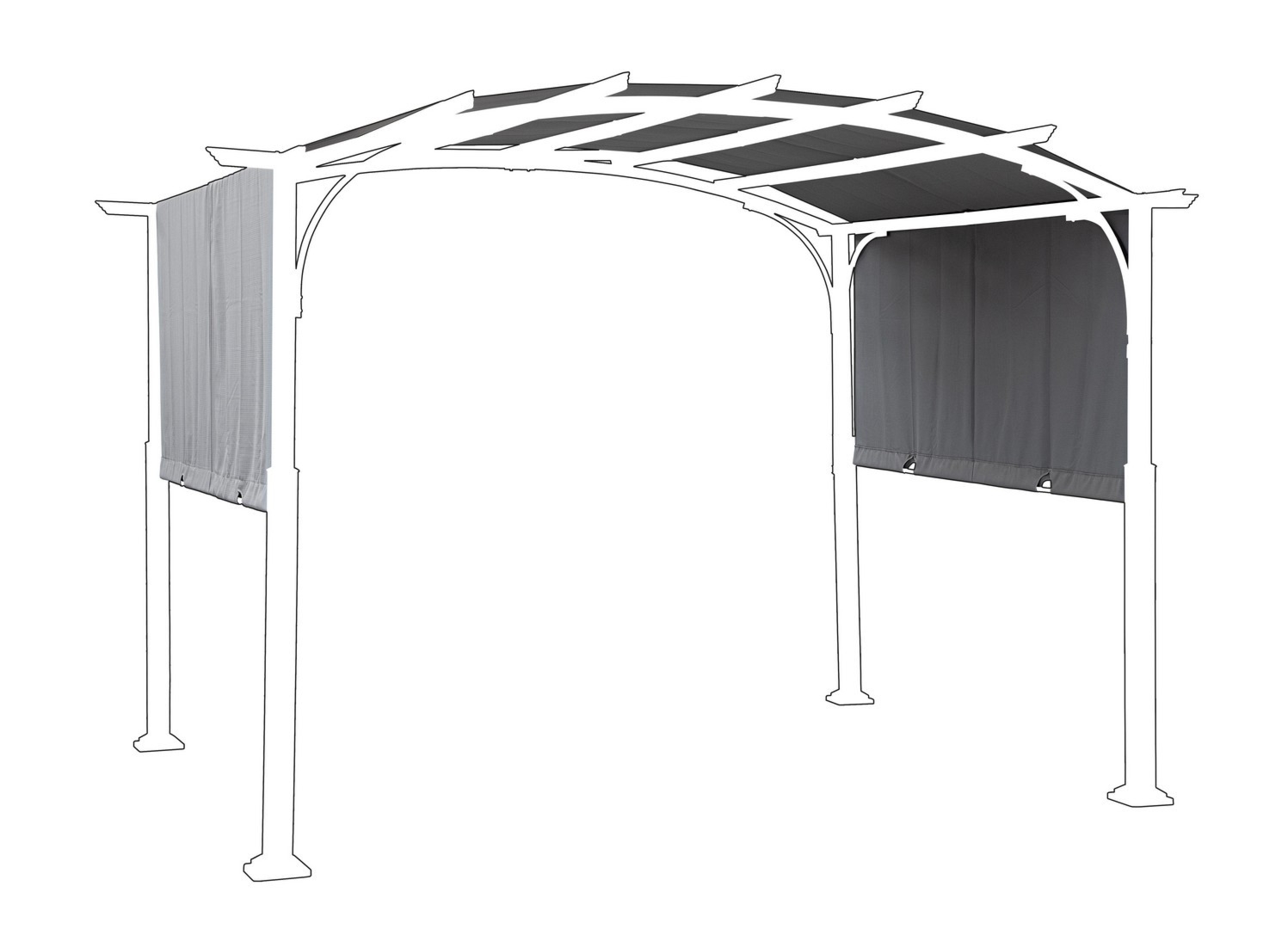 Poszycie dachowe do altany ogrodowej TAORMINA antracytowe 360x300 z poliestru Bizzotto