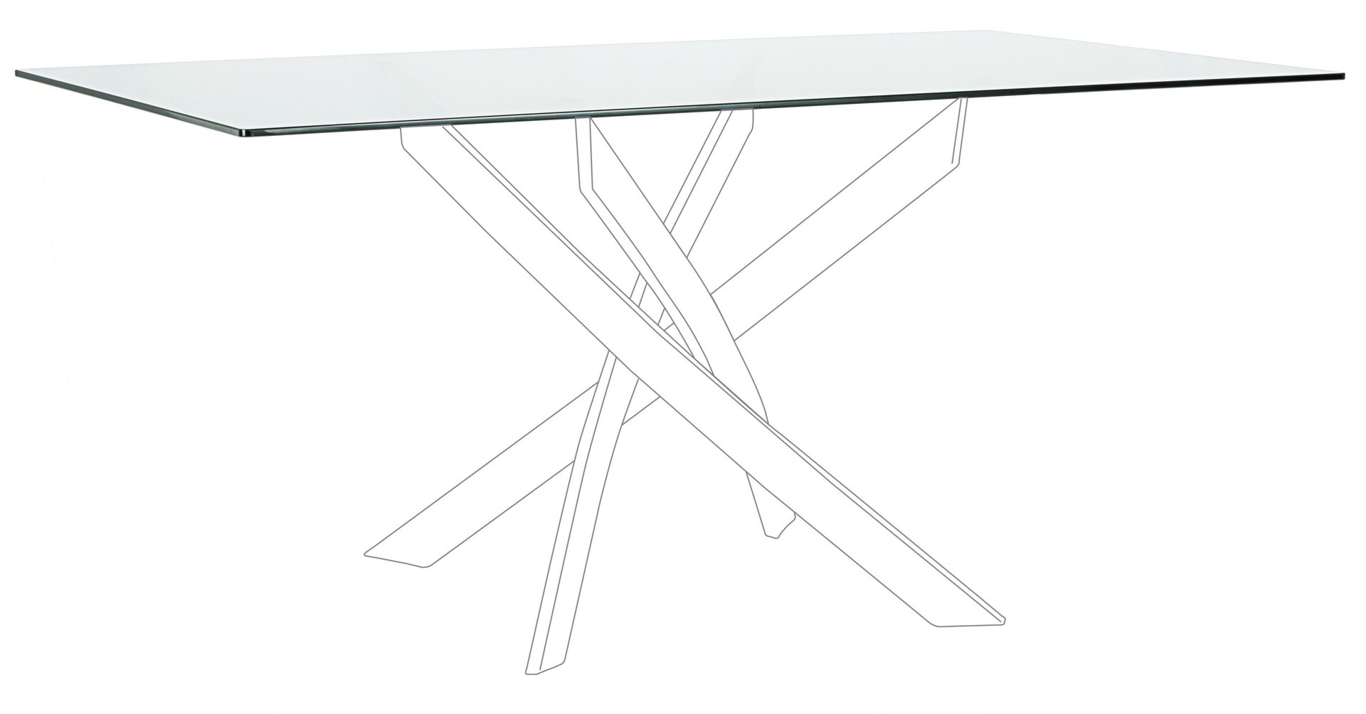Stół George przezroczysty 160x90 szkło hartowane Bizzotto
