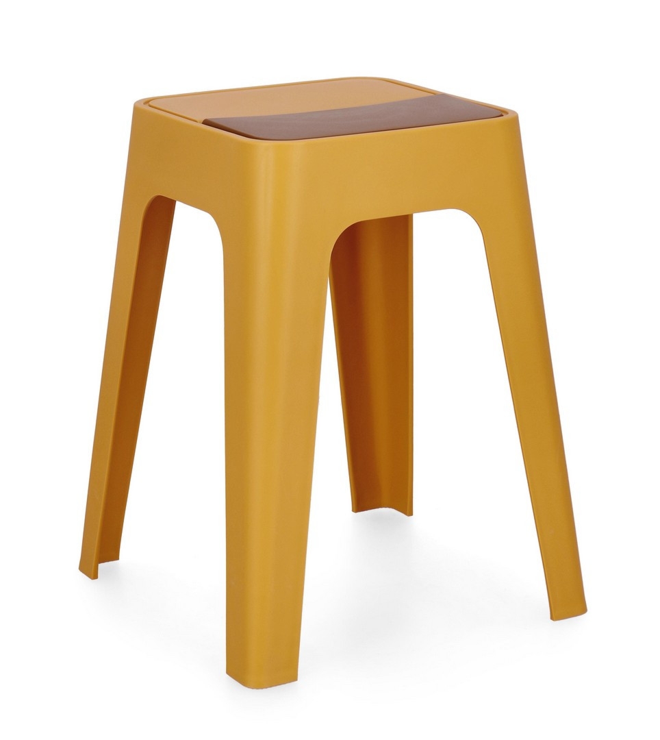 Stolik Hobbit musztardowy 36.5x36.5x46.5cm polipropylen Bizzotto