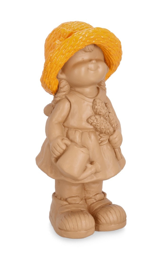 Dekoracja chłopiec HEVER pomarańczowy 19,5x18,5x42,5h z magnezu Bizzotto