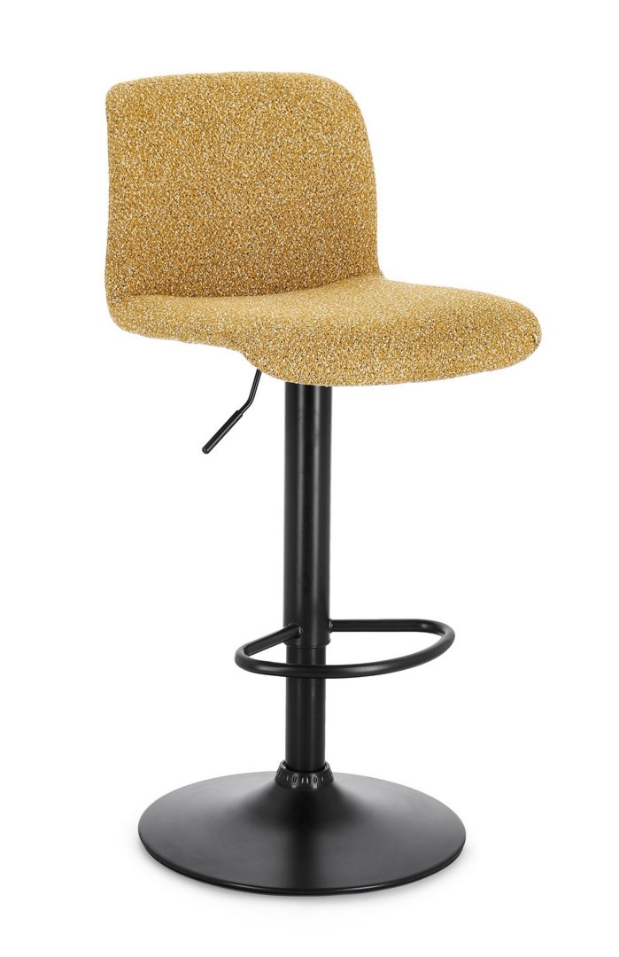 Hoker Rafael czarno-musztardowy Ø41x86x107cm stal PU PET Bizzotto