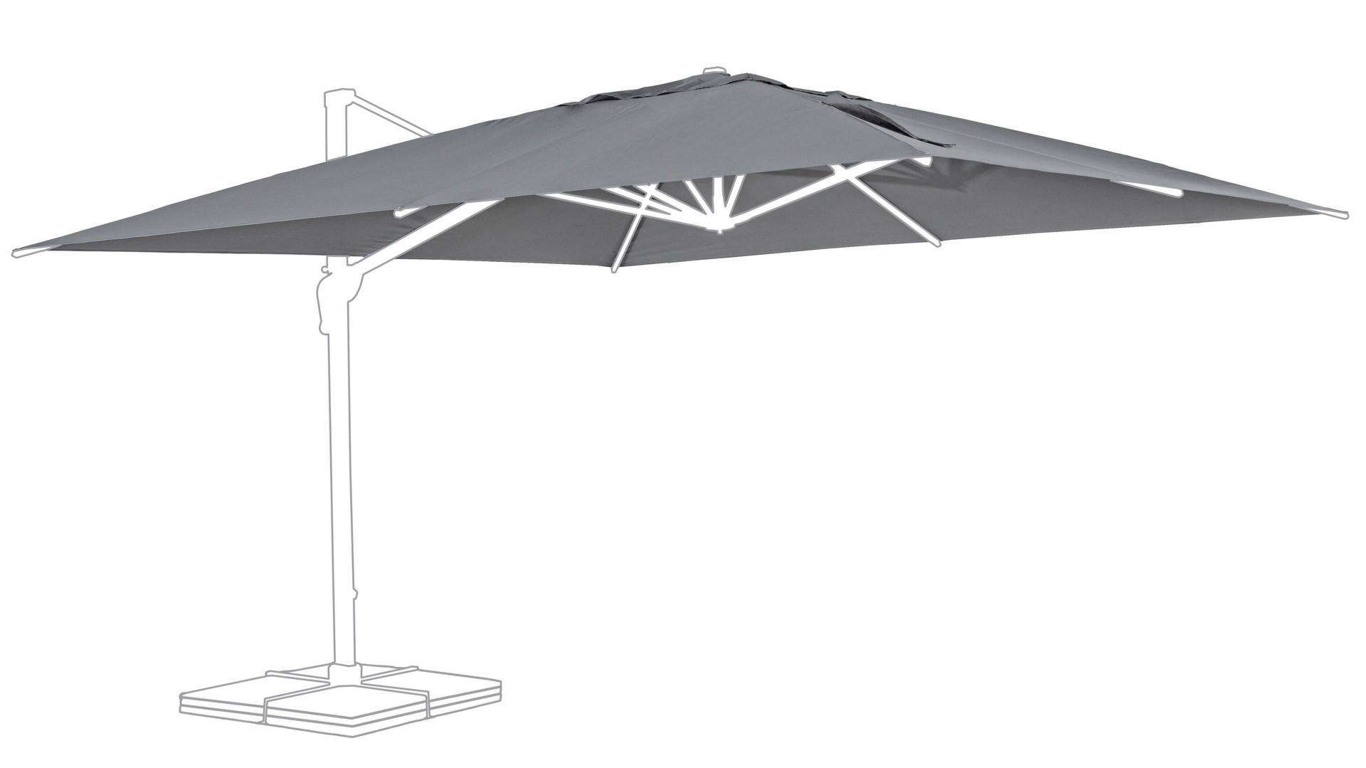 Poszycie do parasola INES INES ciemno-szary 400x400 z poliamidu Bizzotto