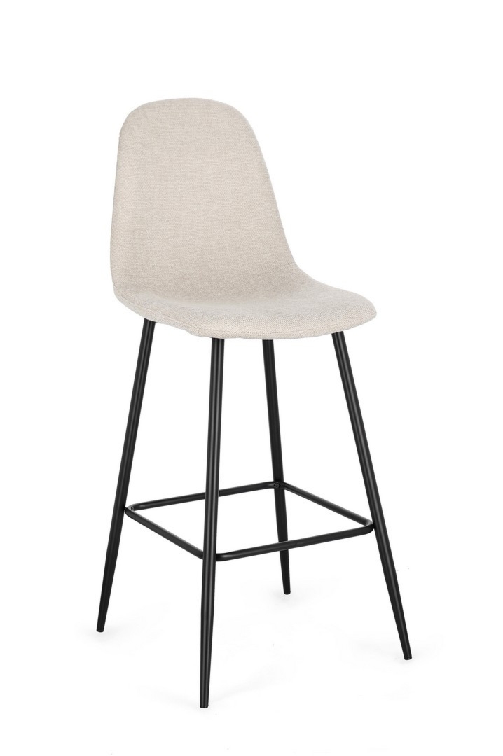 Hoker Irelia czarny/beżowy 44x53x112cm PU PET stal Bizzotto