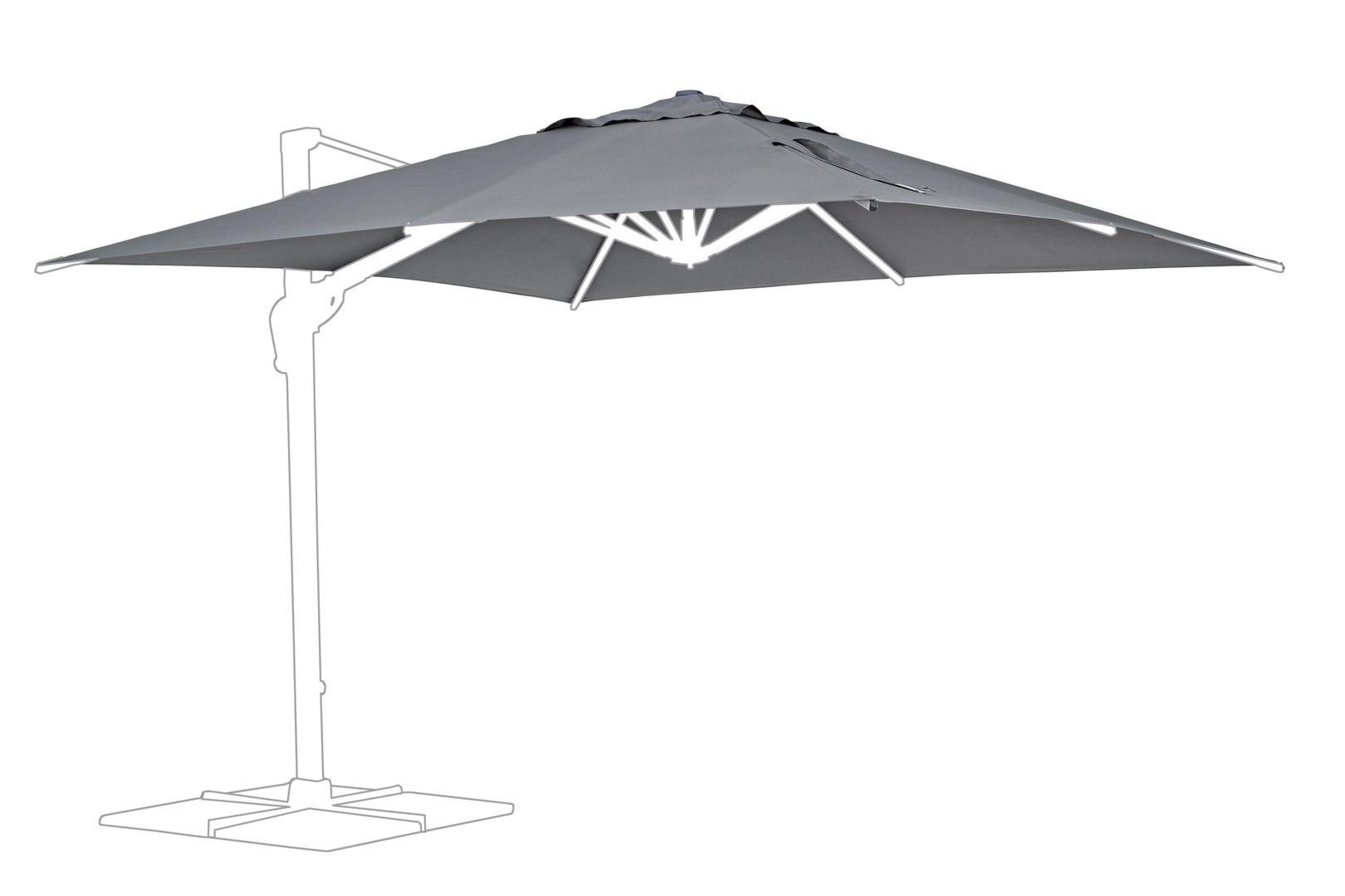 Poszycie do parasola INES INES ciemno-szary 300x300 z poliamidu Bizzotto