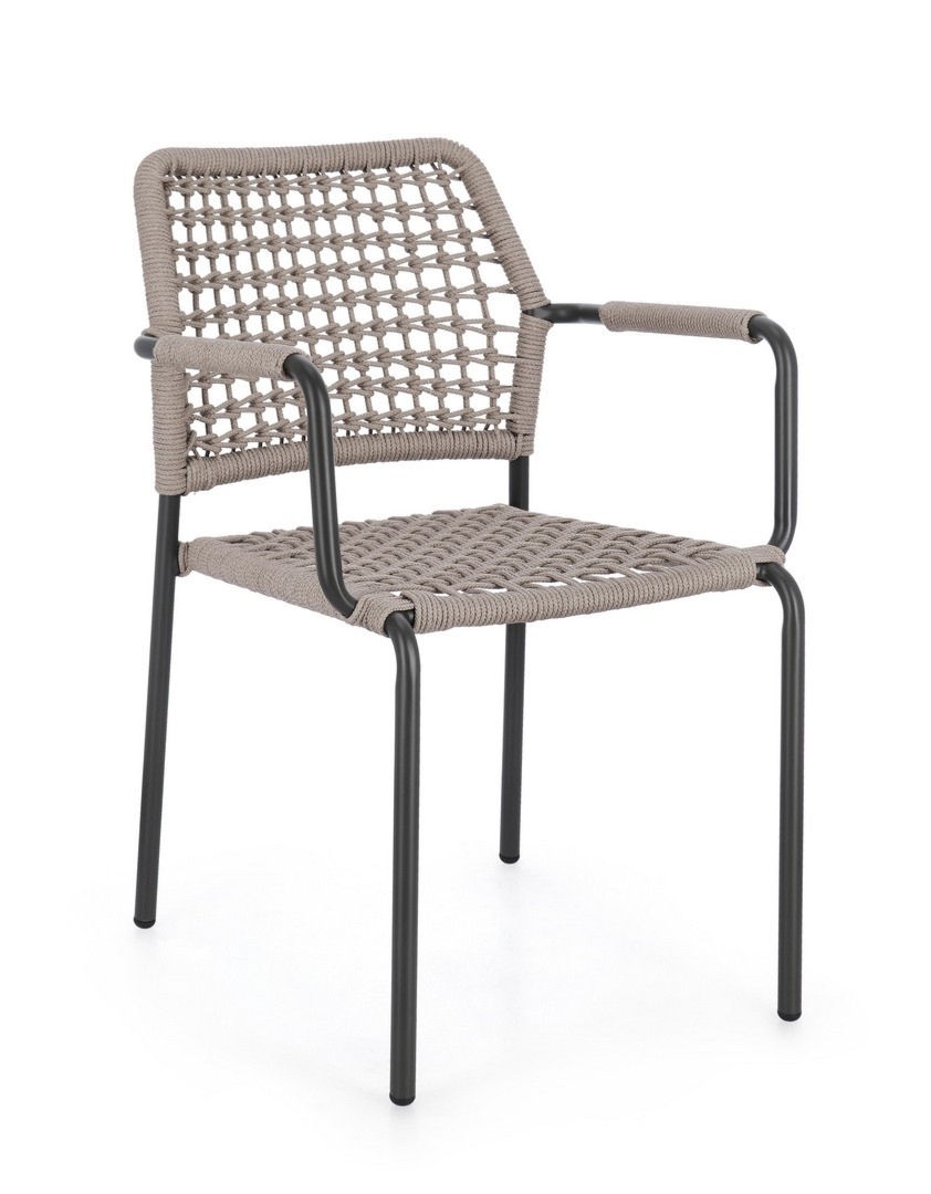 Krzesło ogrodowe RAJADA antracyt - beż 53x61 aluminiowe Bizzotto