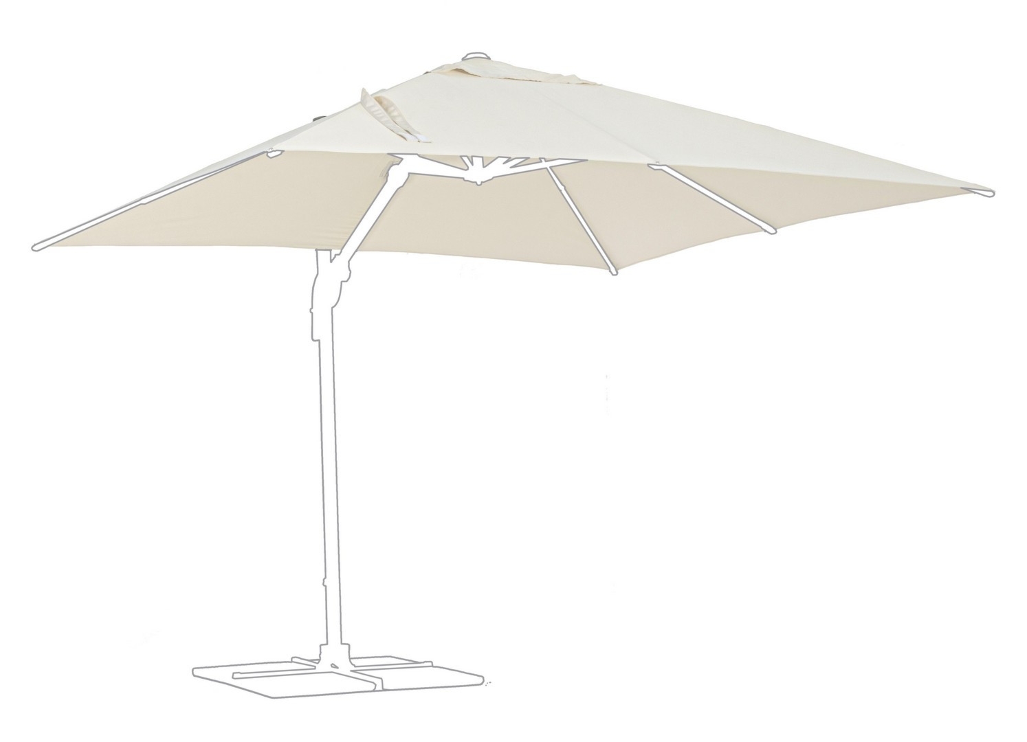 Poszycie do parasola ORION ORION beżowe 300x300 z poliamidu Bizzotto