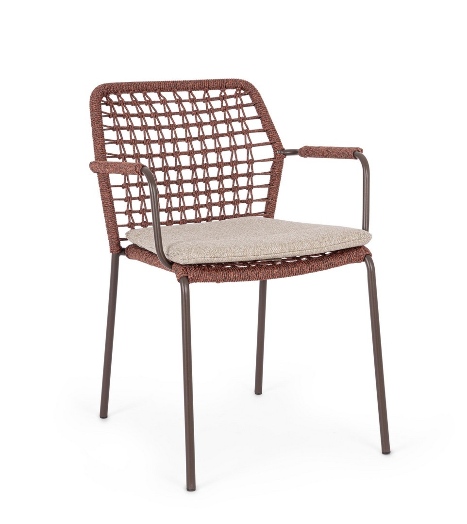 Krzesło ogrodowe CANAR 58.5x61.5 stalowe z liną polipropylenową Bizzotto