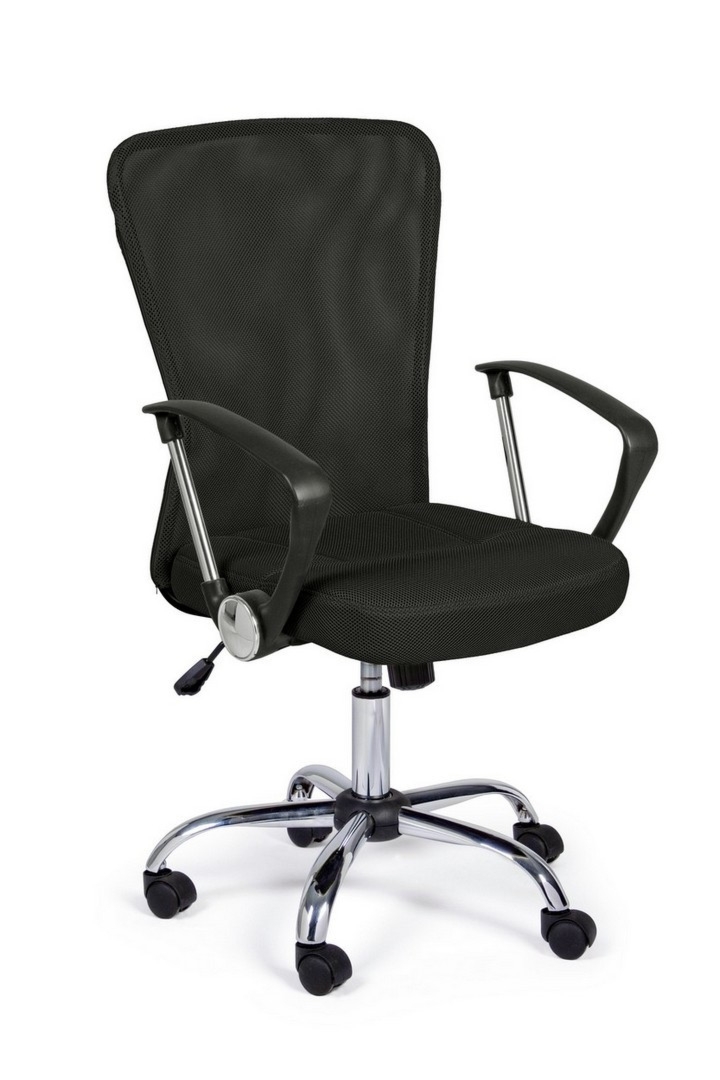 Fotel biurowy Brisbane czarny 57,5x57,5x96-106cm stal PP podłokietniki Bizzotto