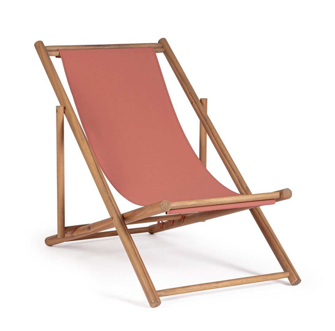 Leżak ogrodowy DANUBIO terakota 68x106/114 z drewna akacjowego Bizzotto