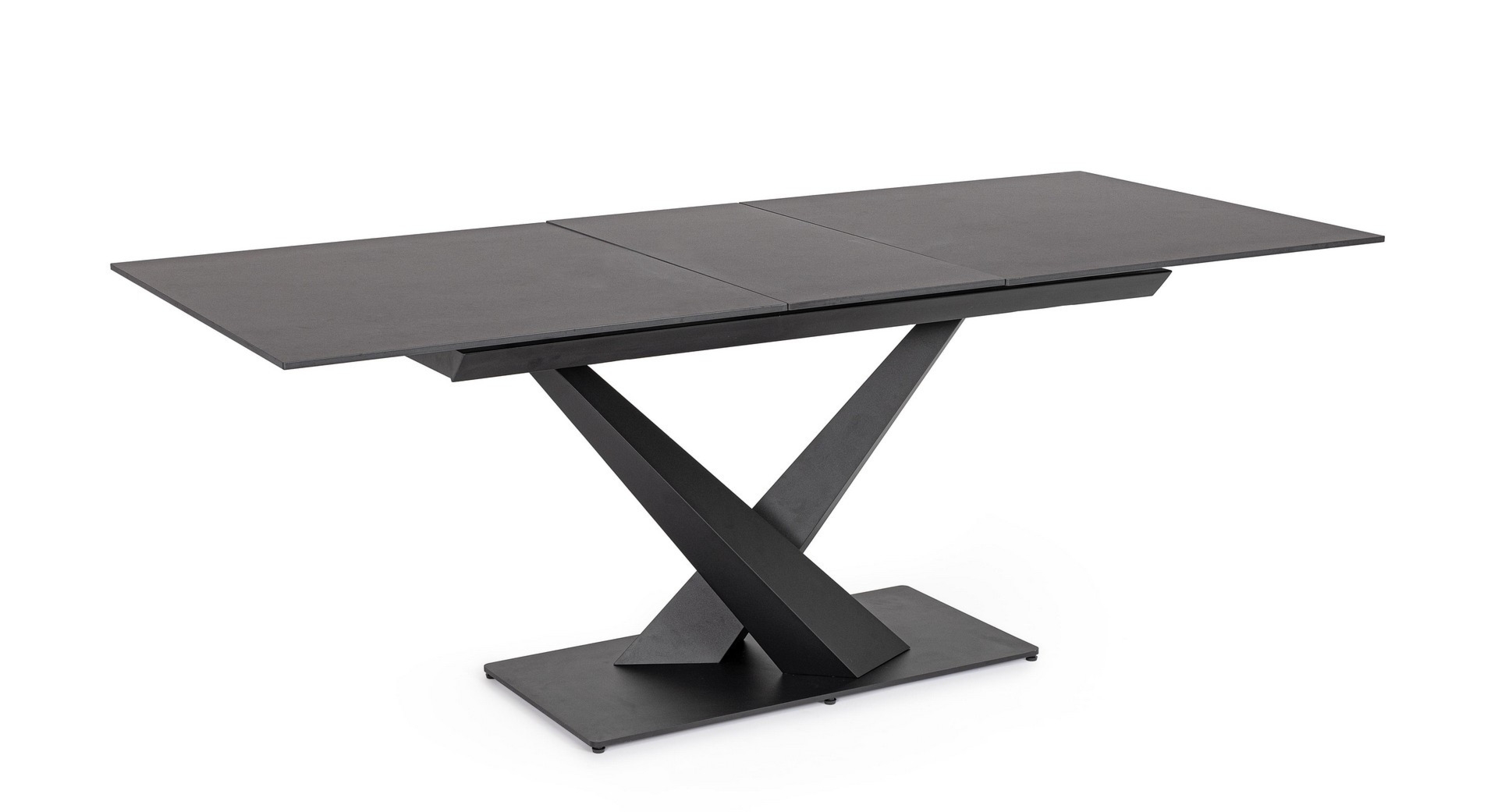 Stół Johannes czarny rozkładany 160/200x90x75cm stal porcelanowy Bizzotto