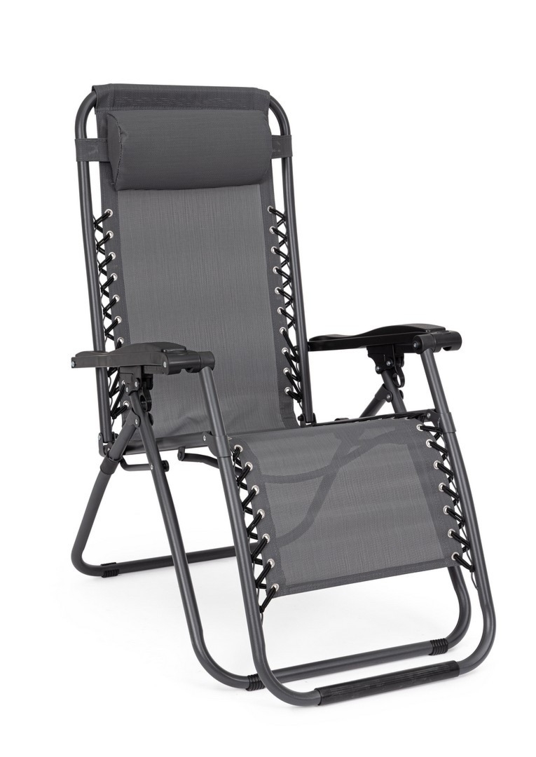 Leżak kempingowy składany SANTANA antracyt 177x65 stalowy Bizzotto