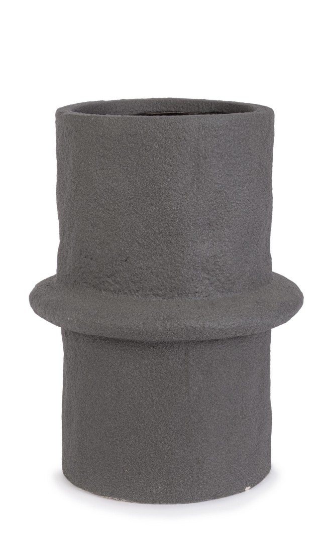 Wazon BAMBOOS szary Ø40 z włókna szklanego i gliny Bizzotto