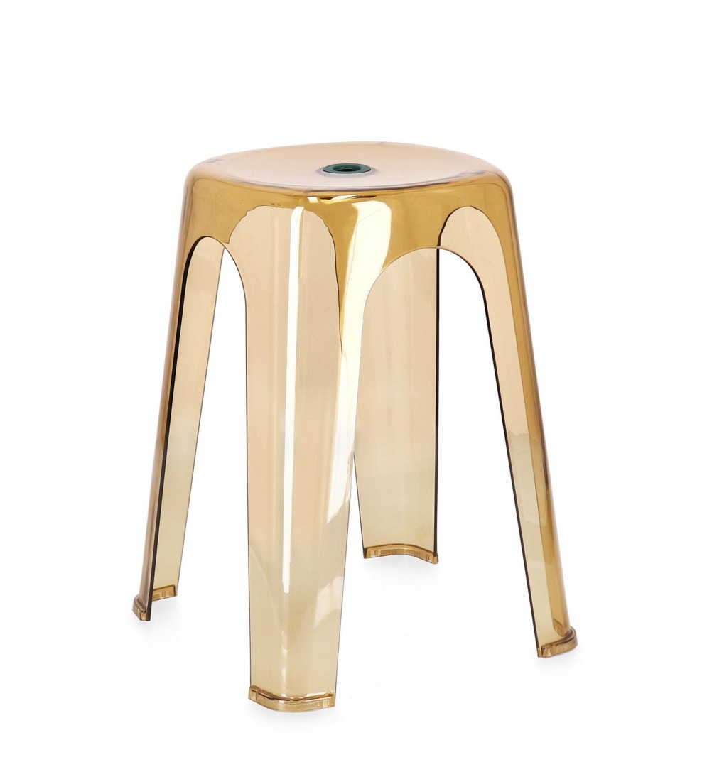 Taboret Sonny bursztynowy 34,5x34,5x46,5cm PET Bizzotto