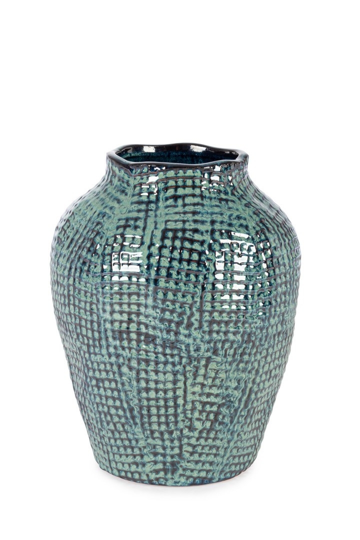 Wazon SAWAN niebiesko-zielona Ø23 z terakoty Bizzotto