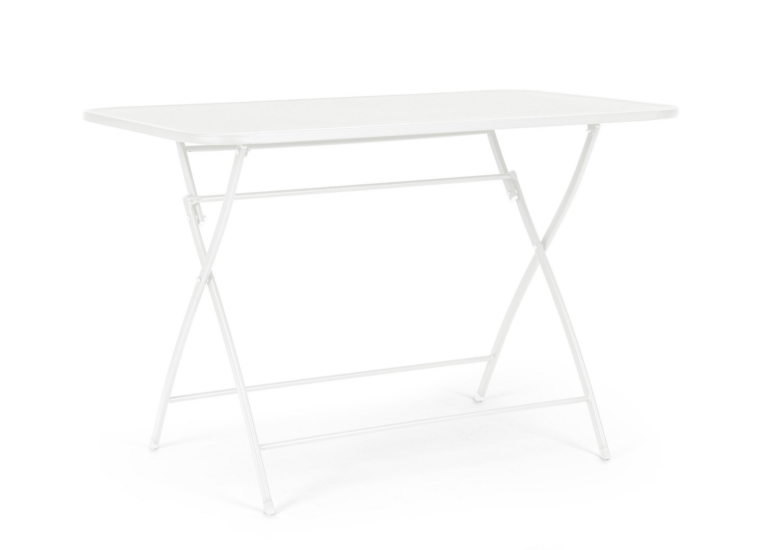 Składany stół ogrodowy YVONNE biały 110x70 stalowy Bizzotto