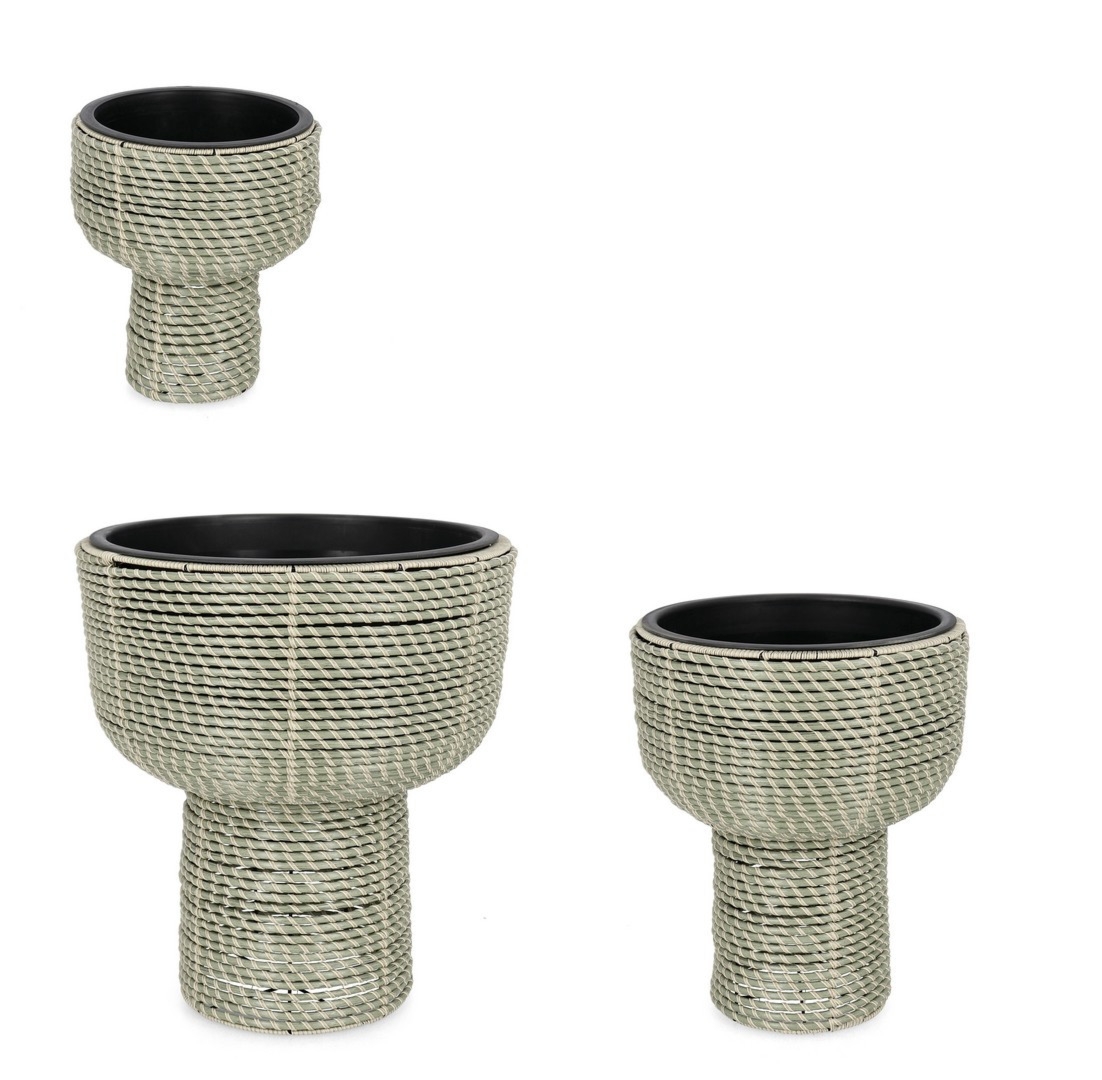 Zestaw wazonów THANH zielony Ø26,Ø35,Ø45 z polietylenu Bizzotto