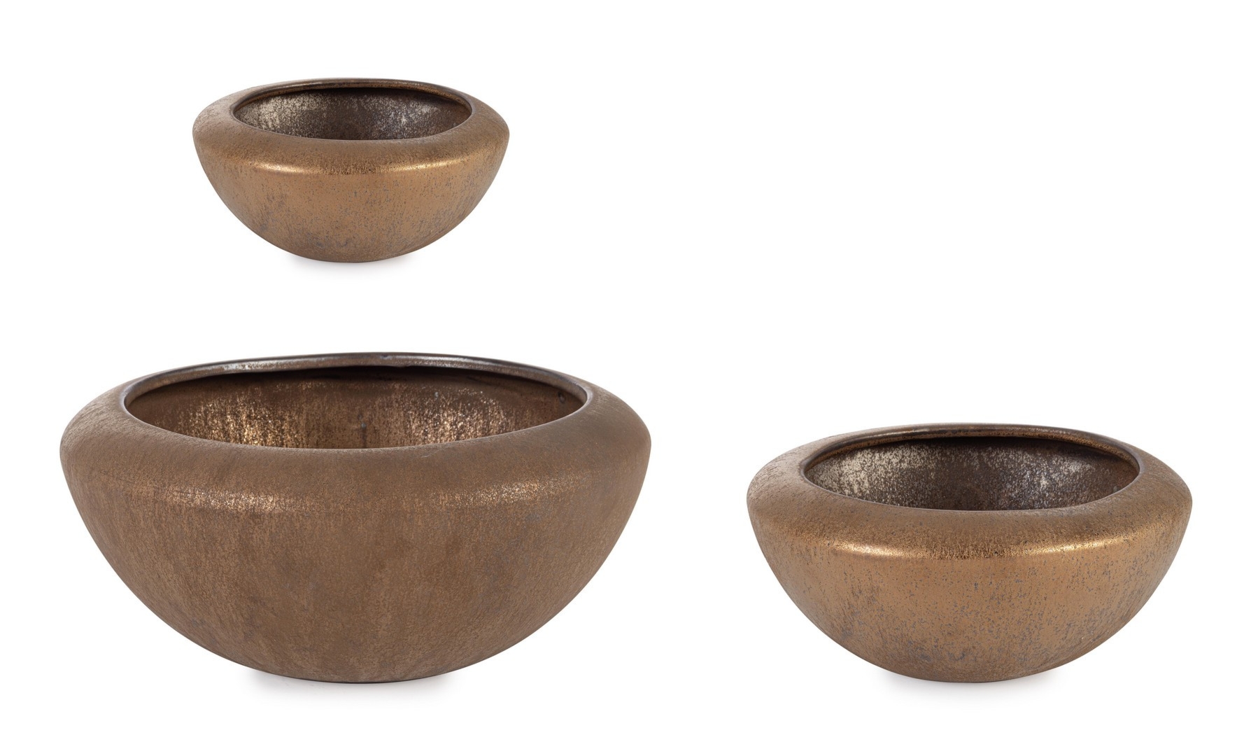 Zestaw donic ogrodowych PATHOM brązowy Ø17,Ø27,Ø36 z terakoty Bizzotto